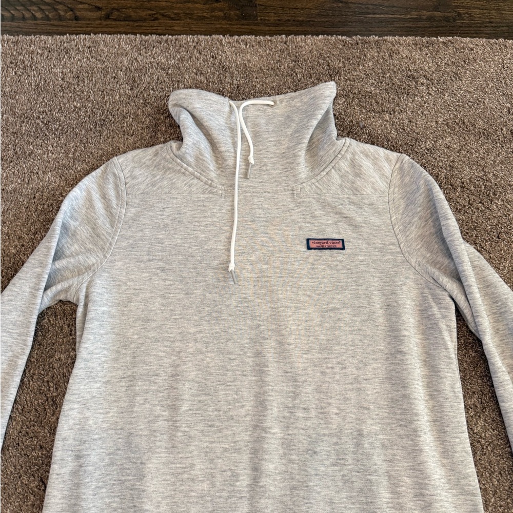 Vineyard Vines Gray Cowl Neck Pullover Sweater medium stripes - Picture 8 of 14